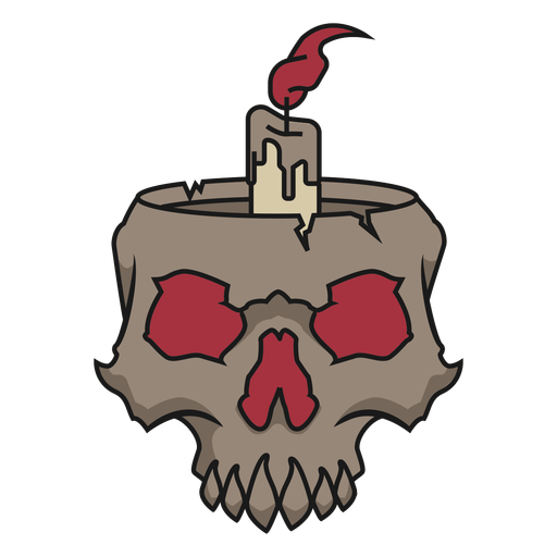 Skull with candle PNG Design