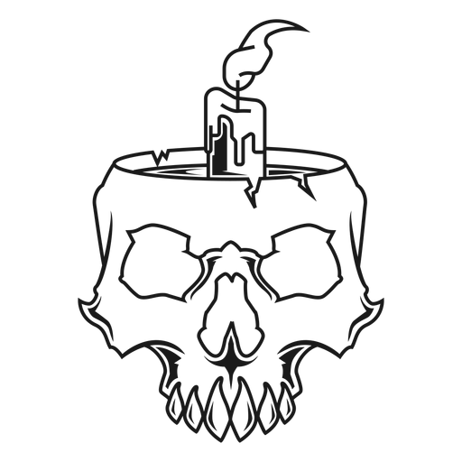 Skull with candle illustration
