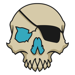 Calavera con parche en el ojo Diseño PNG