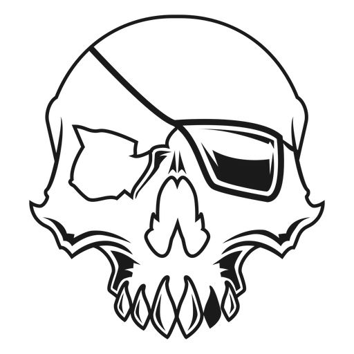 Skull with eyepatch illustration PNG Design