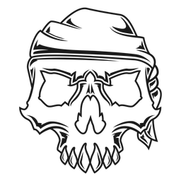 Skull With Headband Illustration PNG & SVG Design For T-Shirts