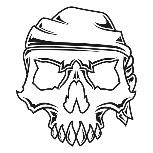 Skull with headband illustration - Transparent PNG & SVG vector file