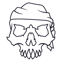 Schädel mit Stirnbandhub PNG-Design