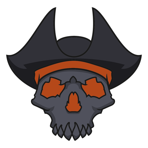 Skull with pirate hat PNG Design