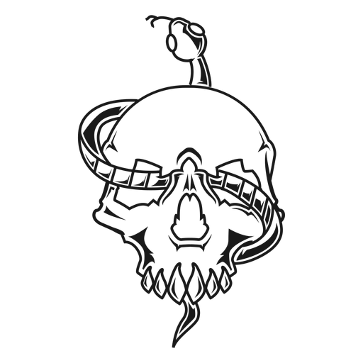 Crânio com desenho vetorial de cobra - TemplateMonster