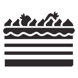 Strawberry layered cake black PNG Design