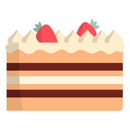 Tarta de fresa y chocolate plana Diseño PNG