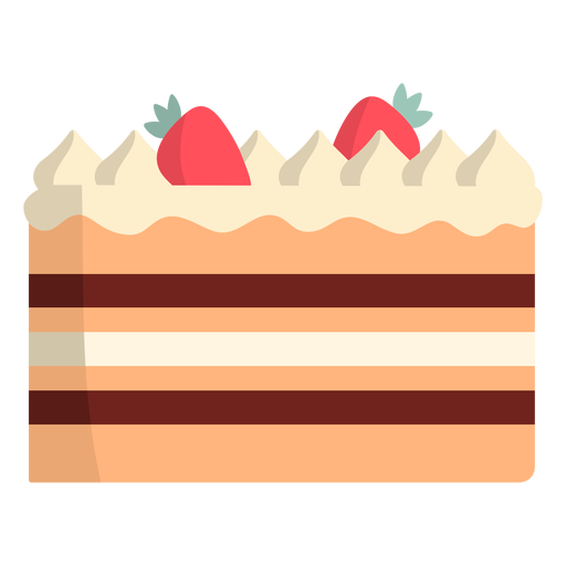 Strawberry and chocolate cake flat