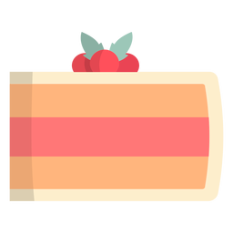 Strawberry piece of cake flat PNG Design