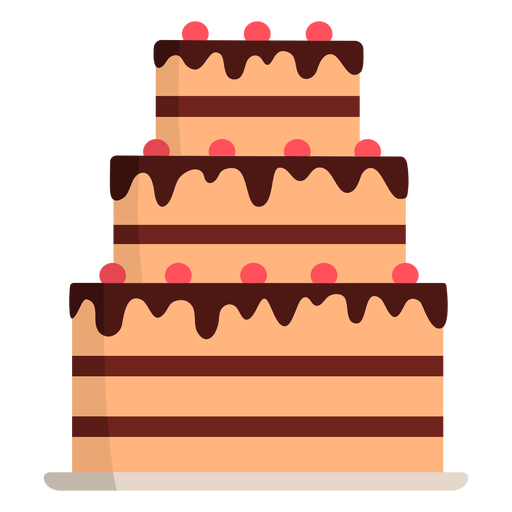 Download Three layered cake flat - Transparent PNG & SVG vector file