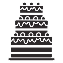 Bolo preto de três camadas Desenho PNG