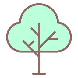Icono de árbol plano Diseño PNG