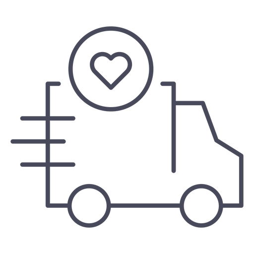 Truck with heart icon PNG Design