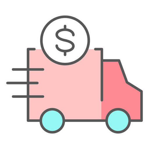 Truck with money color icon PNG Design