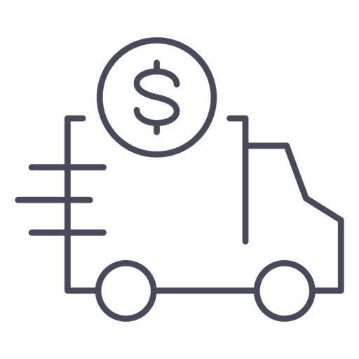 Truck with money icon