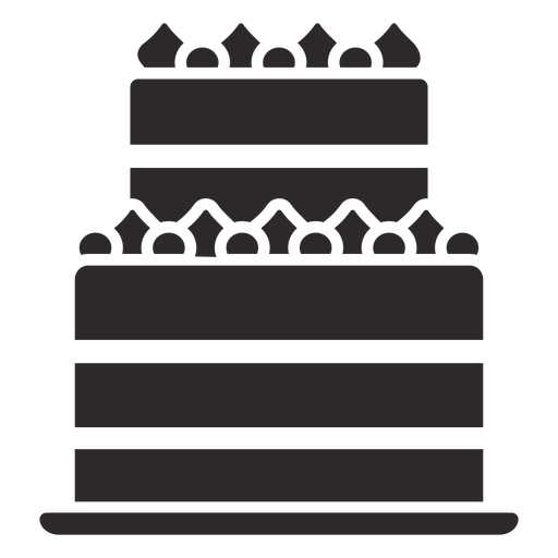 Zweischichtiger Kuchen schwarz PNG-Design