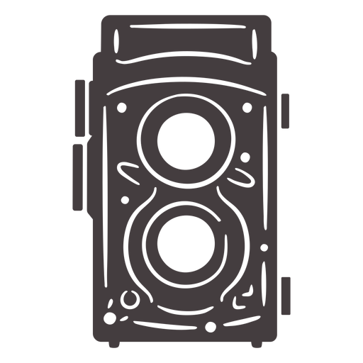 Duas lentes ícone preto da câmera vintage Desenho PNG