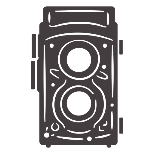 Schwarzes Symbol f?r die Vintage-Kamera mit zwei Objektiven PNG-Design