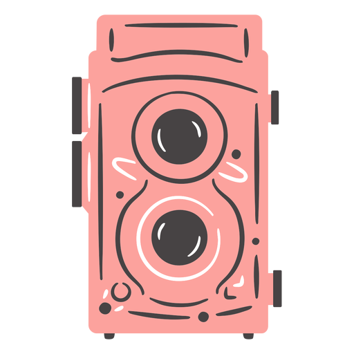 Two lenses vintage camera hand drawn PNG Design