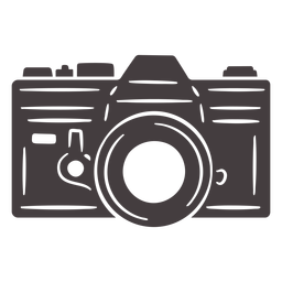 Icono de cámara analógica vintage negro