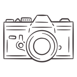 Icono de trazo de cámara analógica vintage Transparent PNG