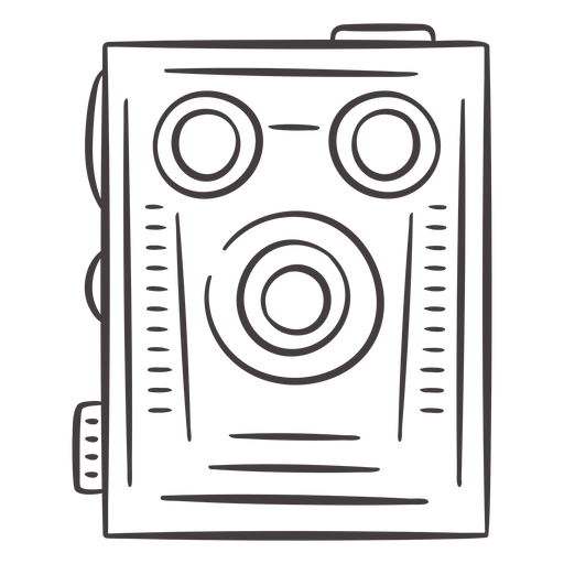 Vintage Filmkamera Strichsymbol PNG-Design