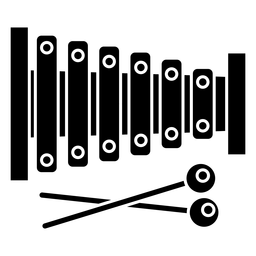 Xilófono negro Diseño PNG