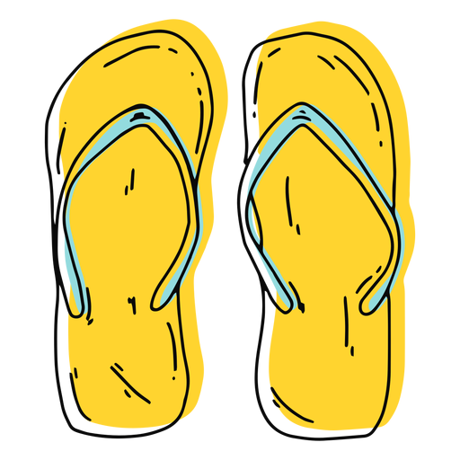 Gelbe Flip Flops Strich PNG-Design
