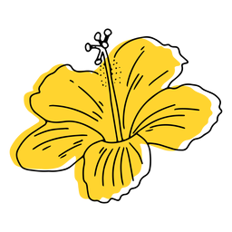 Design PNG E SVG De Flor Amarela Havaiana Desenhada à Mão Para Camisetas