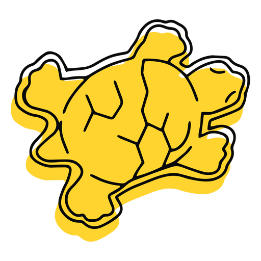 Yellow turtle toy stroke PNG Design