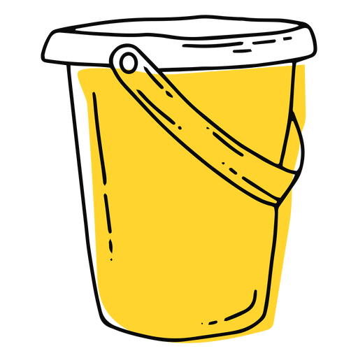 Curso de balde amarelo Desenho PNG