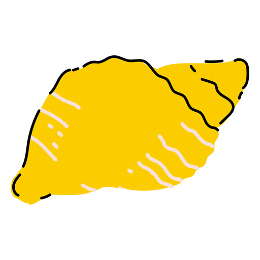 Yellow seashell flat PNG Design