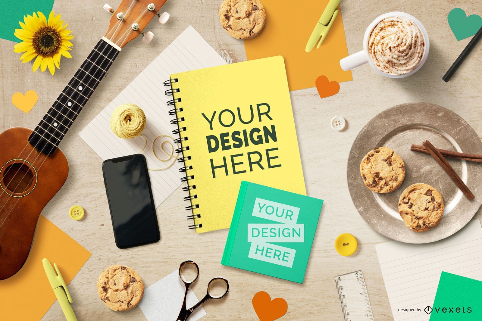 Music Lifestyle Notebook Cover Mockup