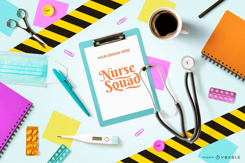 Colorful Nursery Composition Clipboard Mockup Colorful Nursery Composition Clipboard Mockup