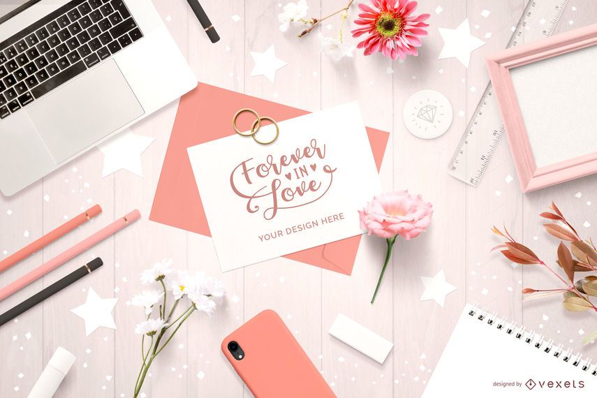 Wedding Invitation Composition Mockup Wedding Invitation Composition Mockup