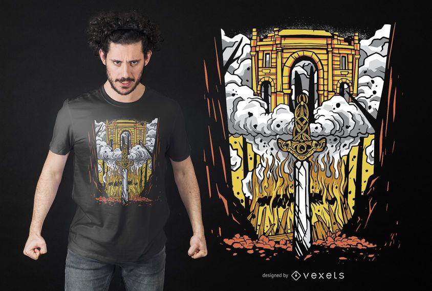Diseño de camiseta funeraria vikinga Diseño de camiseta funeraria vikinga