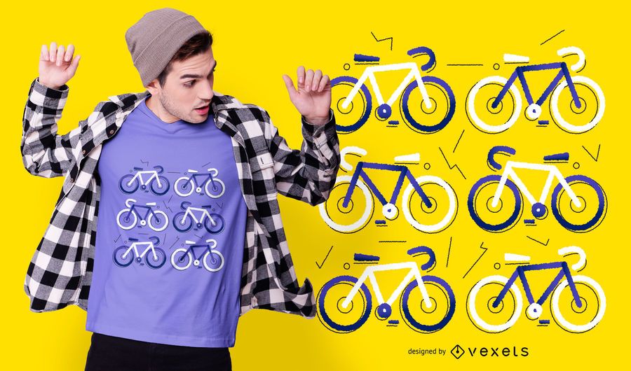 Diseño de camiseta plana de bicicleta Diseño de camiseta plana de bicicleta