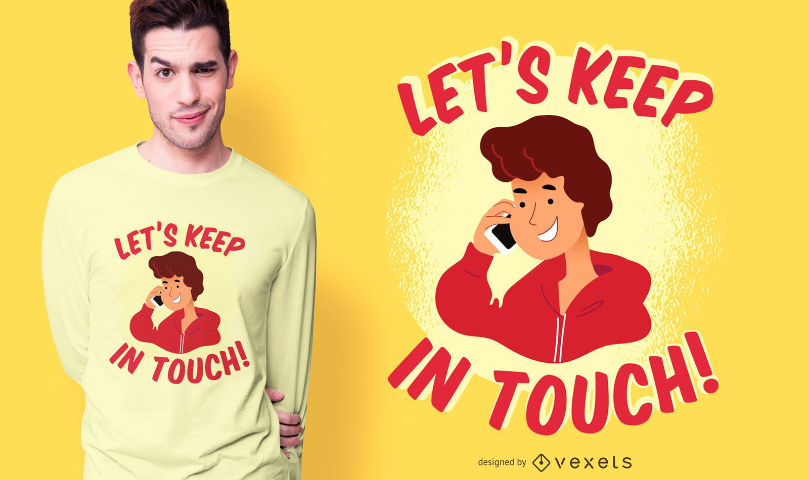 Diseño de camiseta Let&#39;s Keep In Touch