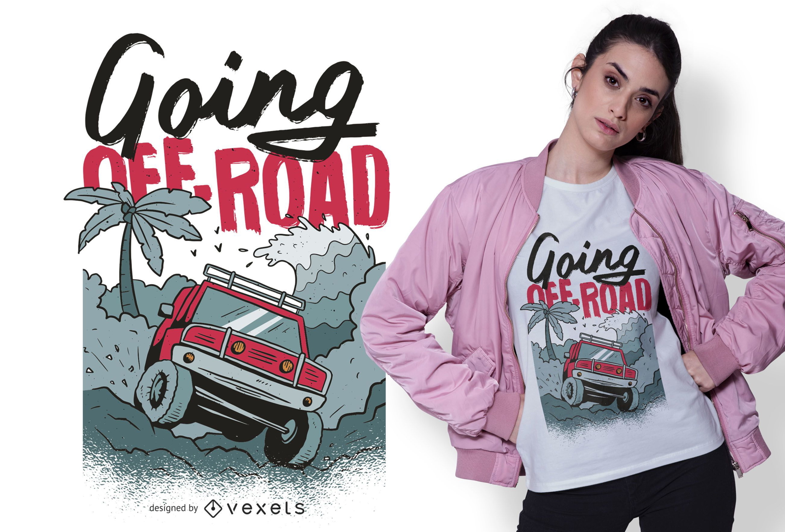 Diseño de camiseta Going Off Road Truck