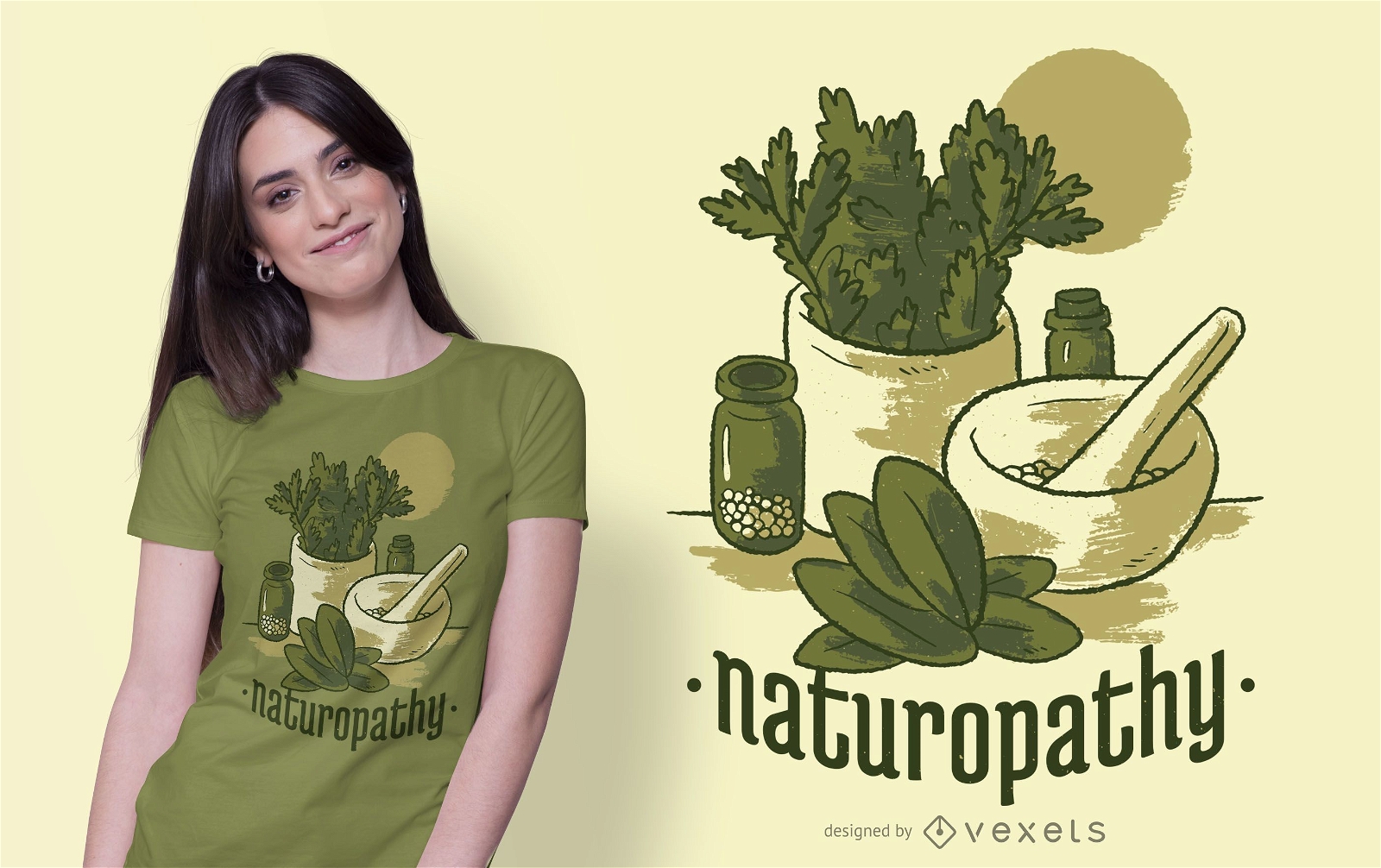 Design de camisetas de estilo de vida de naturopatia