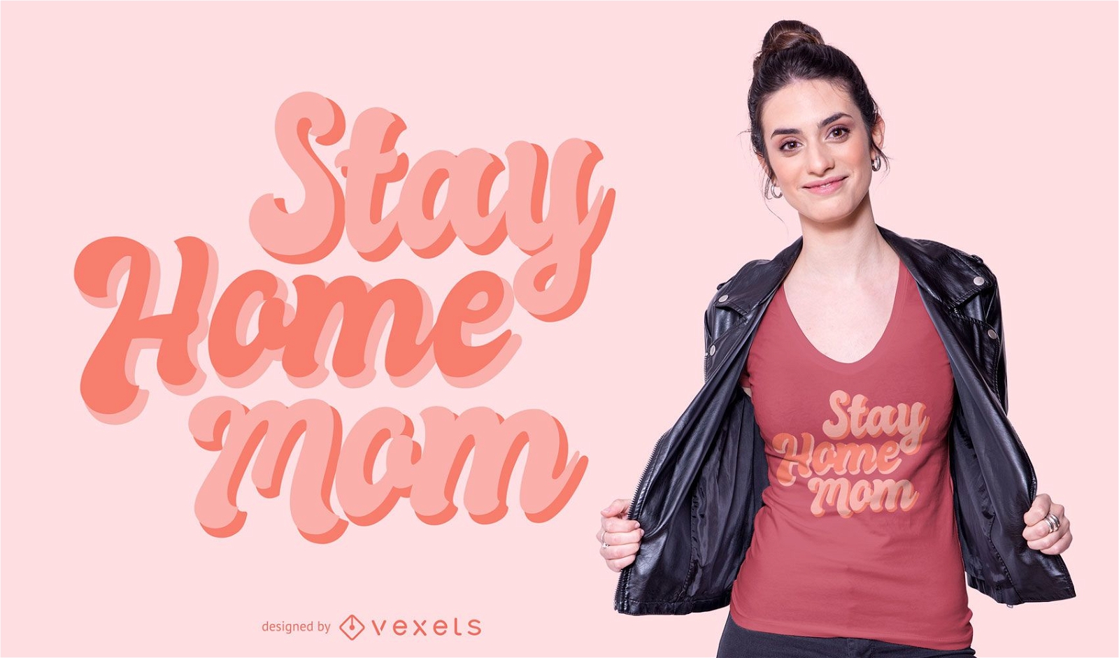 Dise?o de camiseta Stay Home Mom Lettering