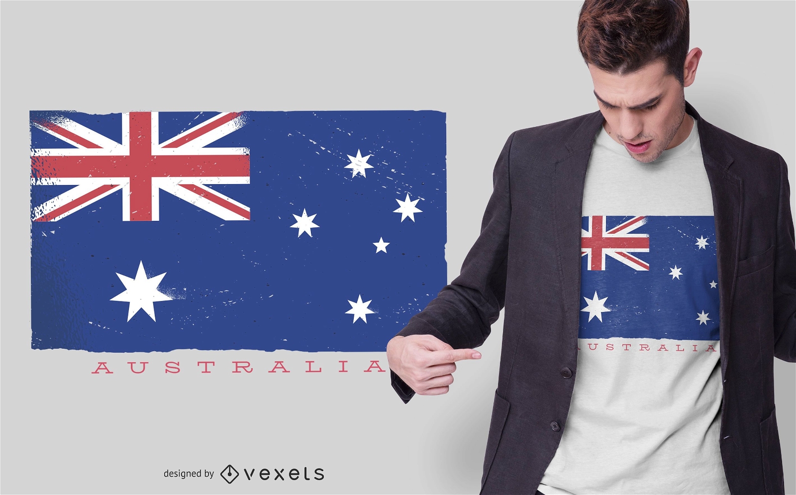 Australien Grunge Flag T-Shirt Design