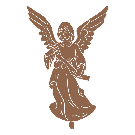 Silhueta do personagem anjo da natividade Desenho PNG