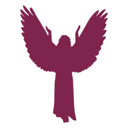 Silhueta de anjo levantando as mãos Desenho PNG