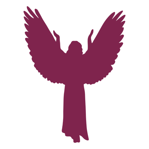 Angel raising hands silhouette PNG Design