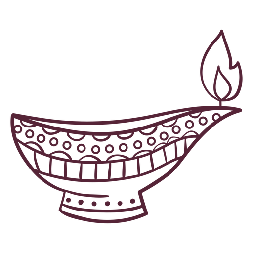 Arabian oil lamp line Transparent PNG & SVG vector file