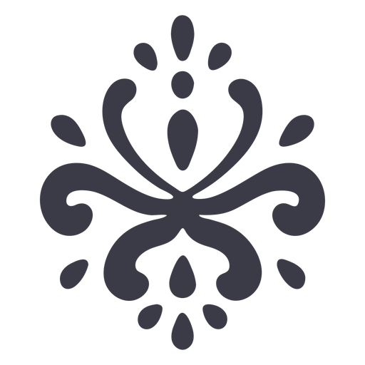 Artistic floral ornament silhouette PNG Design