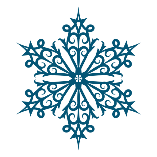 Elemento de copo de nieve de remolino artístico Diseño PNG