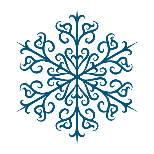 Icono de copo de nieve de remolino art?stico Diseño PNG