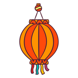 Elemento de linterna asiática Diseño PNG